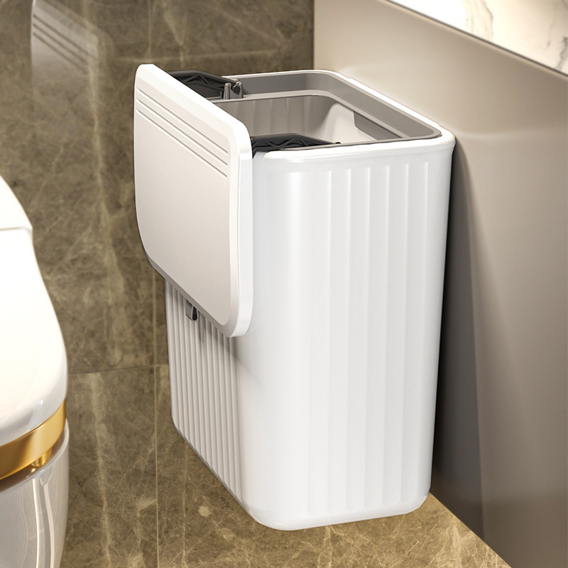 Wall-mounted trash can bathroom toilet home kitchen hanging storage bucket wall-mounted trash can sanitary bucket gap