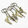 Small metal realistic gun, keychain, weapon, tools set