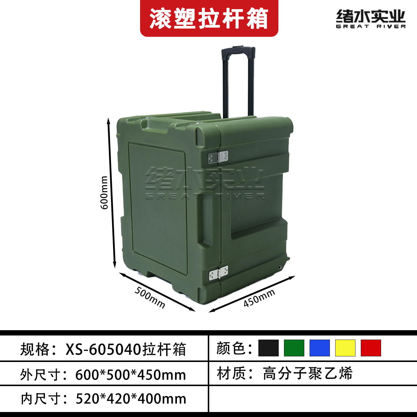 Caja de plástico rodante verde militar al aire libre, caja de almacenamiento, caja de equipo de transporte, caja de lanzamiento aéreo, caja médica de munición, caja de reserva de campo