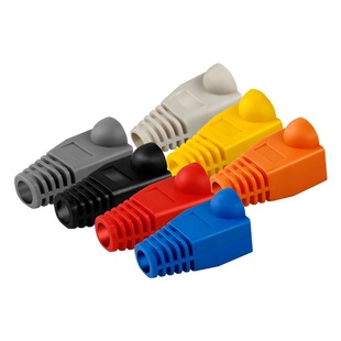 Customized Category 5E 6 Crystal Head Protective Cover 0.6-0.65Mm8P8C Network Cable Connector Colorful Sheath Rj45