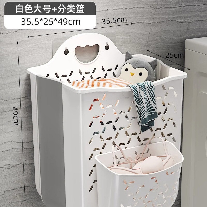 Taili cesta de lavandería cesta de la ropa plegable cesta de almacenamiento de ropa para el hogar cesta de almacenamiento de baño montada en la pared