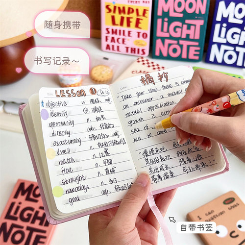 A7 pocket notebook cartoon plaid mini cute student note pad material paper study notebook wholesale