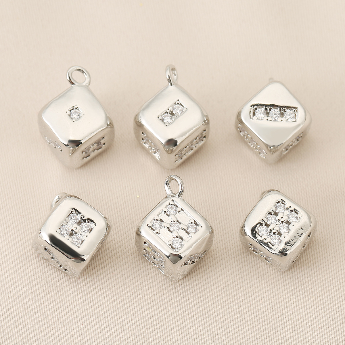 None Bag Accessories Type 1 Piece Copper Dice Pendant