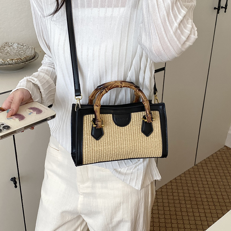 Bolsa de paja tejida diaria para mujeres verano 2026 nuevo nicho de moda diseño de balsa de vacaciones de playa