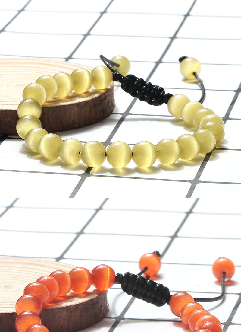 Beaded Bracelet Couple Set Handmade Braided Cat Eye Stone Rope_voghion.com