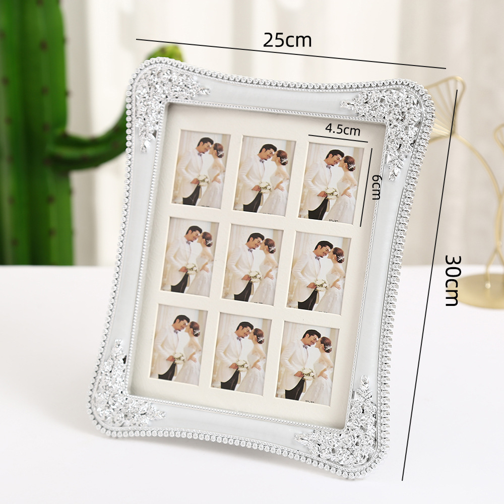 실버 및 화이트 9 그리드