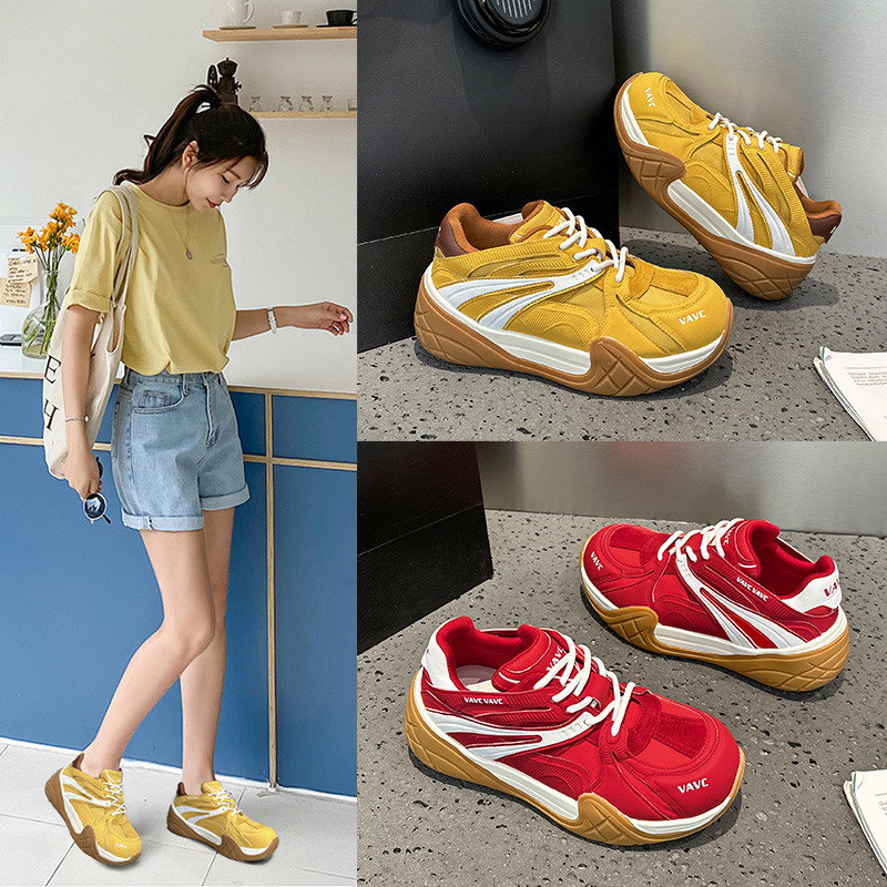 楊陽と同じスタイルの女性用ダッドシューズ 2025 夏の新しい厚底軽量多用途カジュアルスポーツランニングシューズ|undefined