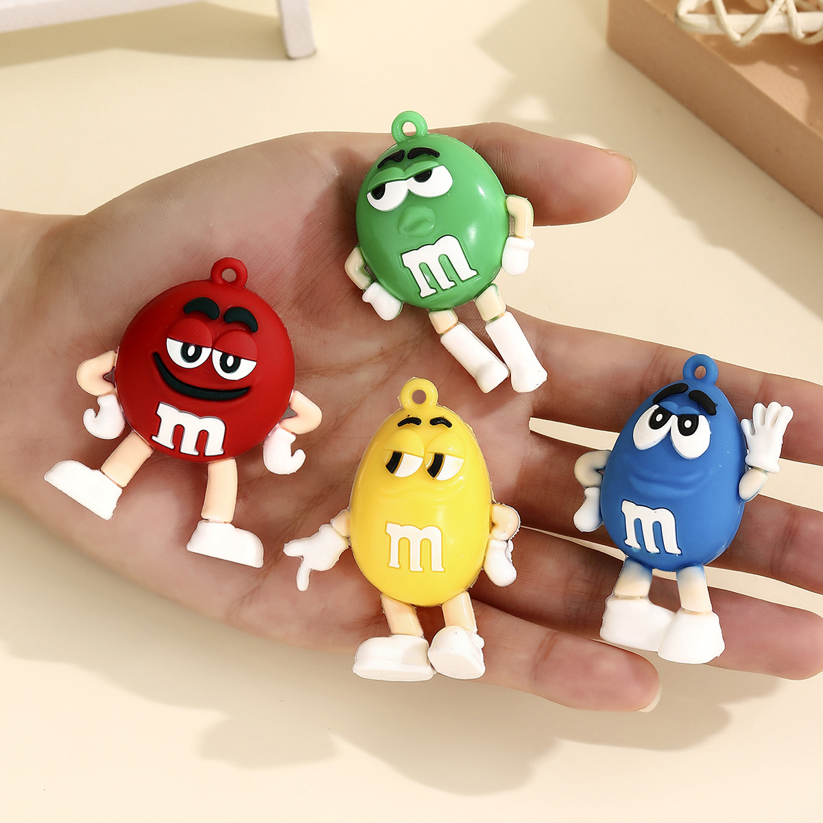 초콜릿콩 캐릭터 PVC 키링 펜던트 가방 장식 DIY 부자재