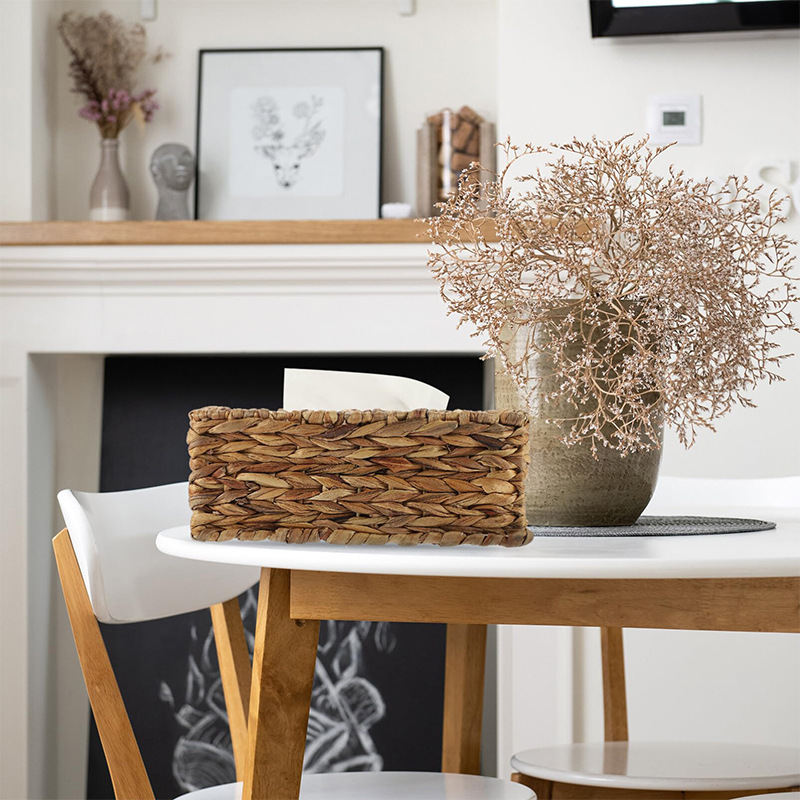 Transfronterizos personalizados pastorales caja de toallas creativas calabaza de hierba tejida caja de toallas de escritorio decoración caja de extracción de papel