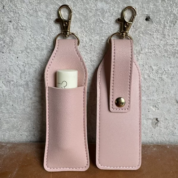Amazon PU lipstick protective leather case with key chain carry-on perfume bottle storage bag single lipstick leather case
