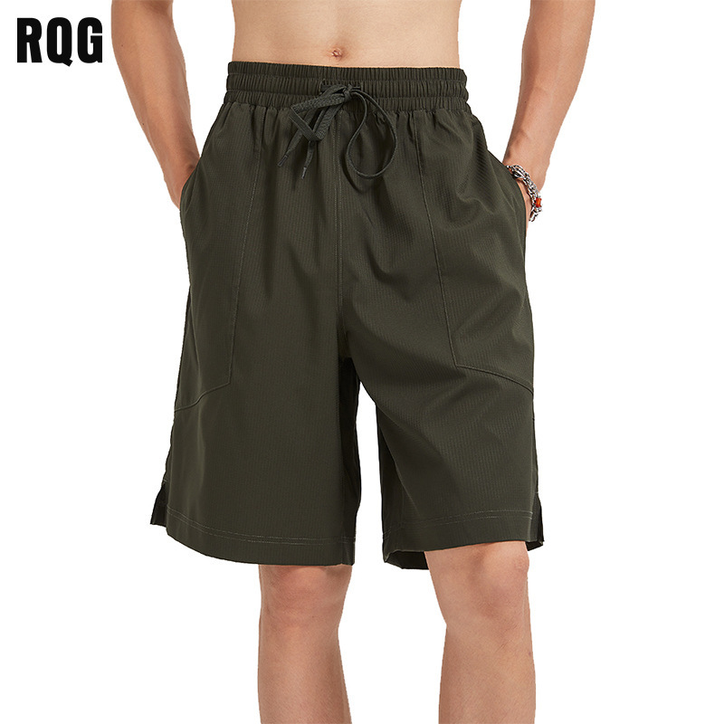 Summer Thin Men's Mid-Length Shorts 2025 Breathable Quick-Dry Sports Beach Shorts Loose Shorts for Outdoor Wear