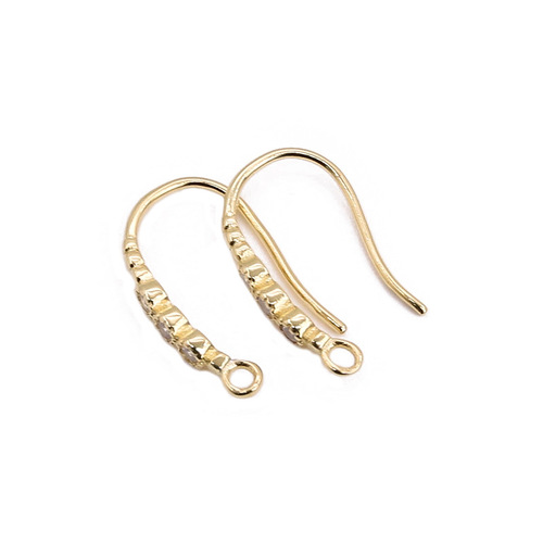 S925 sterling silver zircon exquisite ear hook DIY earrings earring material accessories with ring set with diamond connecting ear hook