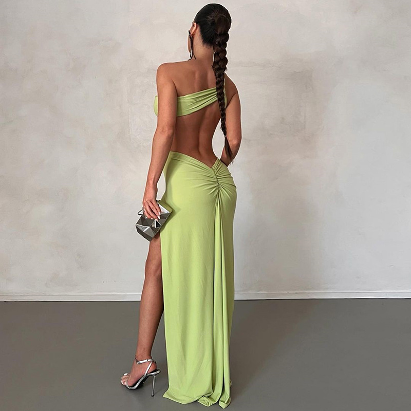 Solid Color Pattern Summer Season Women'S Gender Pleated Design Elegant Style Wholesale Women'S Elegant Pleated Solid Color Street Collarless Sleeveless Irregular Skirt