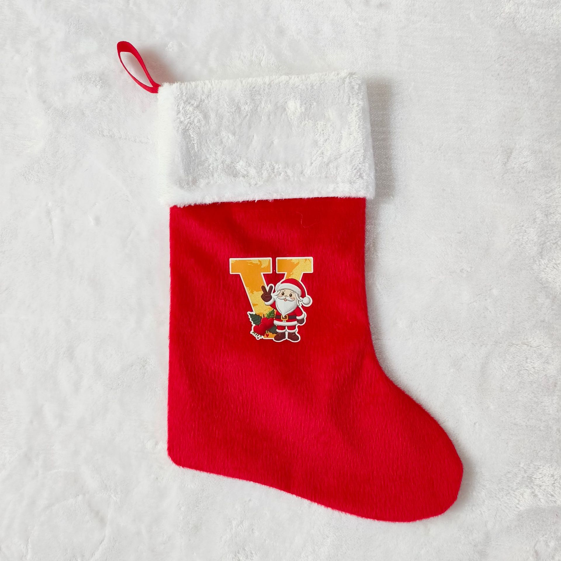 letras transfronterizas calcetines de Navidad encantadores y divertidos letras inglesas calcetines de Navidad creativas letras de Santa Claus