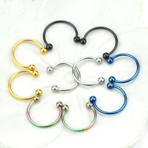 European and American stainless steel titanium steel eyebrow nails, lip nails, nose rings, personalized trendy earrings, hypoallergenic piercing jewelry, factory direct sales