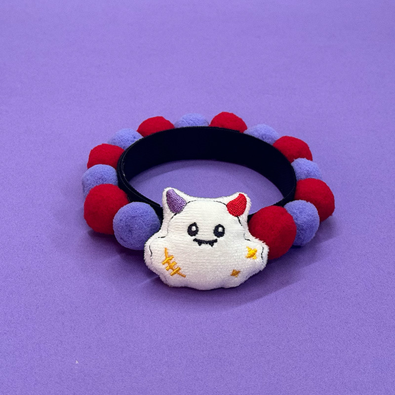 万圣节宠物项圈毛球项圈魔术贴南瓜幽灵项圈猫咪狗狗装饰围脖饰|undefined