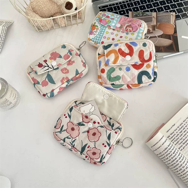 412221 Cute Cartoon Floral Quilted Multifunctional Storage Bag Organizer Bag Document Bag Coin Purse Card Holder