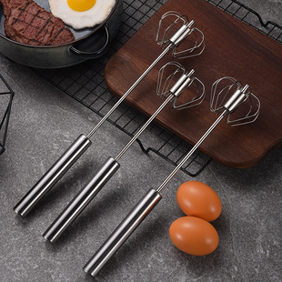 Stainless Steel Egg Bater Household Press Type Semi-automatic Whipped Cream Artifact Mini Manual Mixing Baking Tool