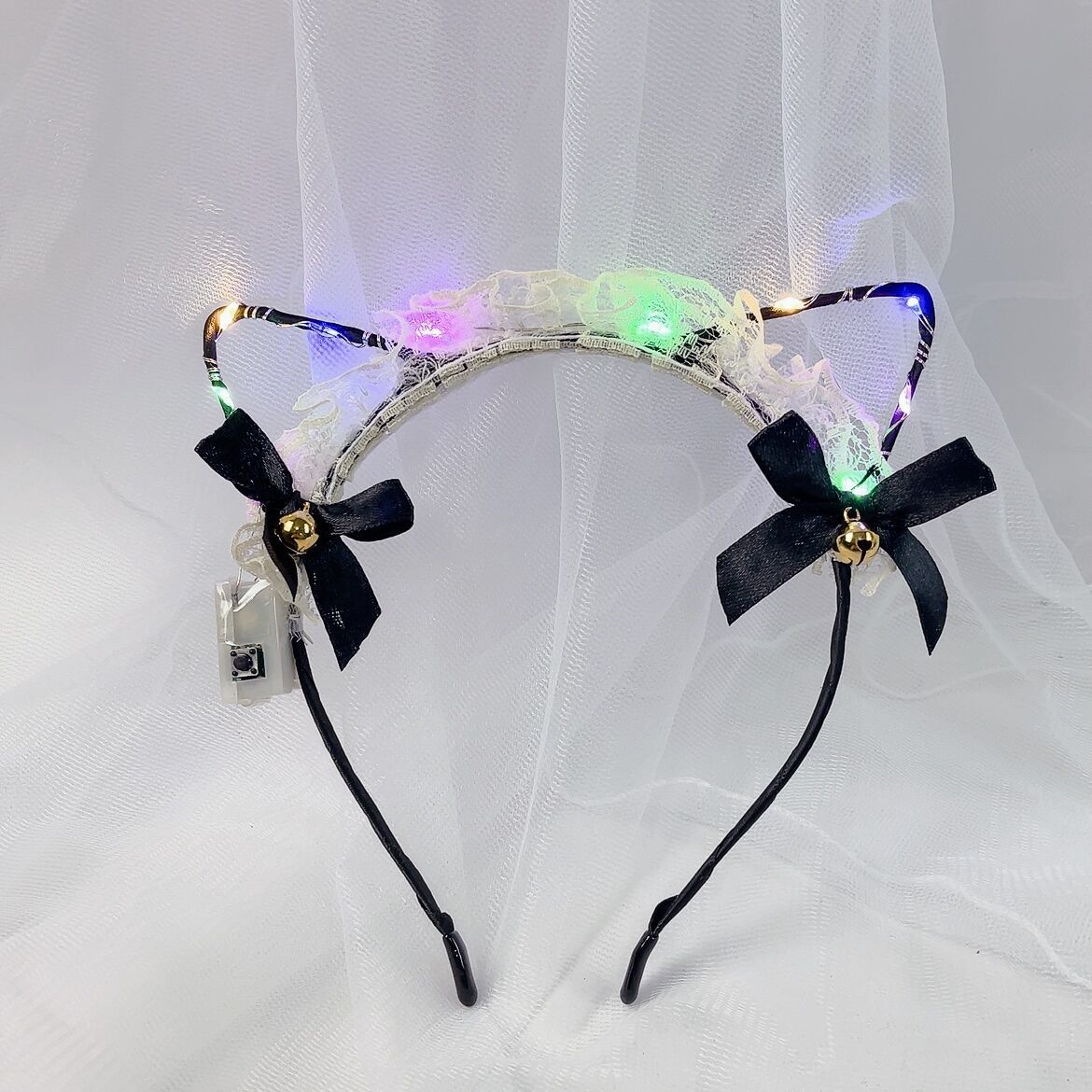 Brillante zorro orejas cinturón de cabello lámpara ángel cinturón de cabello super inmortal cinturón de cabello red rojo lindo gato orejas tocado plumas conejo