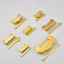 仿金色复古锁装饰锁具锁扣首饰盒锁中式盒子挂锁明清锁合金仿古锁