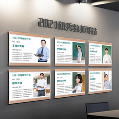 2F磁吸相框粘貼式教師簡介教練框有機玻璃框架掛牆展示牌海報免打