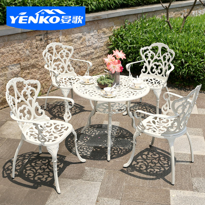 outdoors Tables and chairs European style Iron art Leisure chair outdoor courtyard Garden balcony Table and chair sets combination aluminium alloy