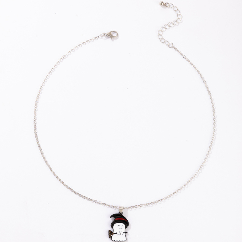 Halloween ghost eyeball mummy pumpkin lantern geometric necklace wholesale nihaojewelry