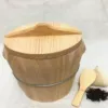 Hand -lid iron ring wood base