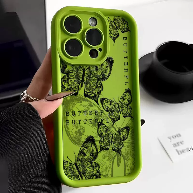 Чехол для телефона (Apple) iPhone 14 — дизайн ретро-бабочка, ударопрочная защита от падений