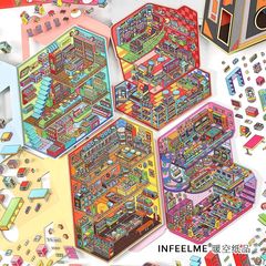Infeel.Me今日営業中第七弾2.5D造景ダントフィルムステッカーdiy手作りミニチュアシーンステッカー