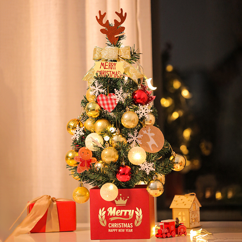 Mini árbol de Navidad árbol de Navidad paquete de árbol de Navidad pequeño cifrado artificial nuevo decoración de escritorio
