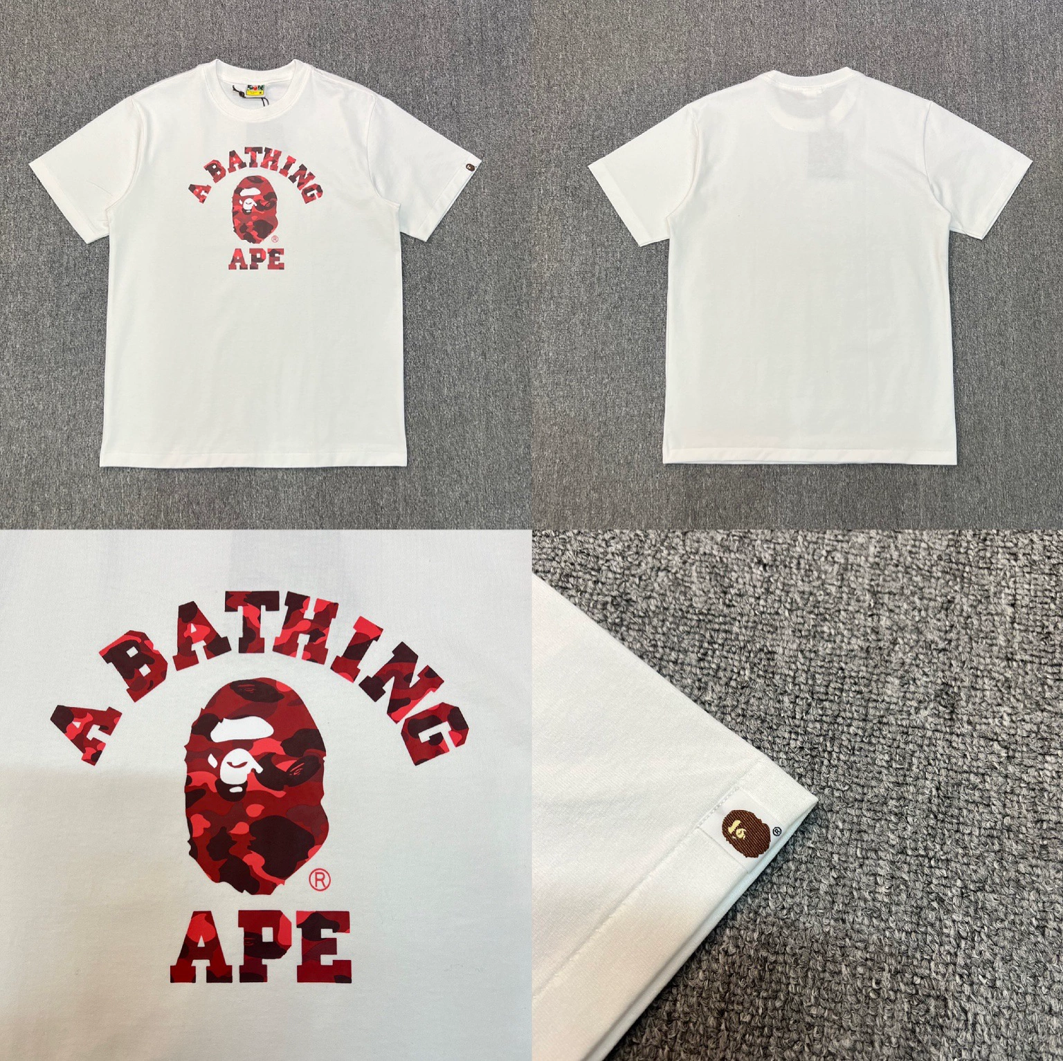 Стильный брендовый топ BAPE с половинными рукавами TEE для мужчин и женщин, камуфляж голова обезьяны, высокого уровня, свободный крой, короткий рукав