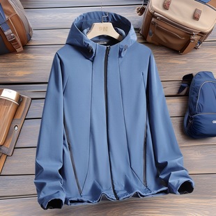 Dijia's Same Style Outdoor Soft Shell Jacket Men's Jacket Waterproof Training Clothing Warm Plus Velvet Jacket Woven Jacket