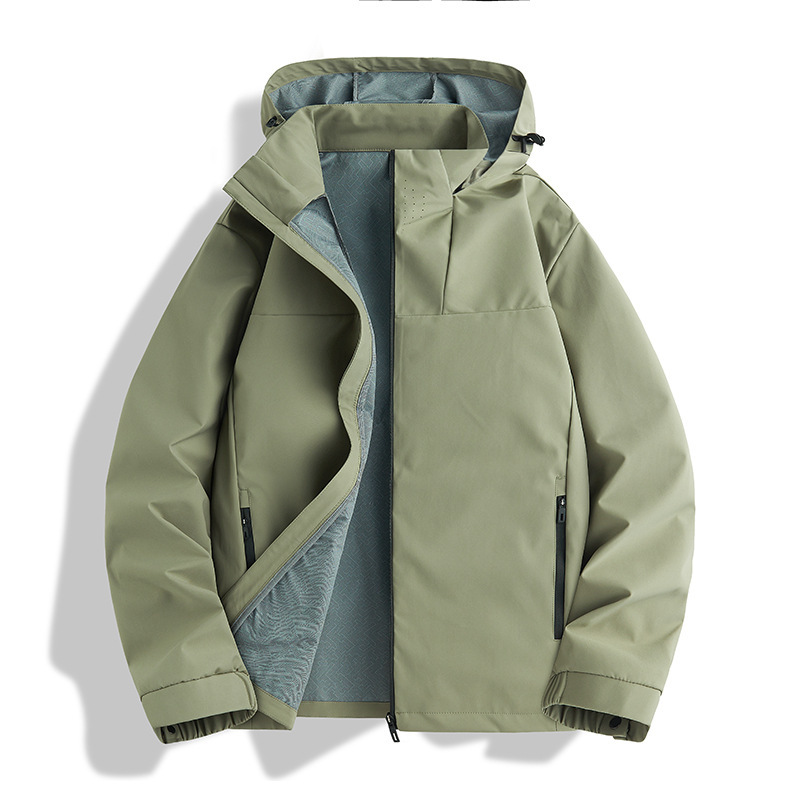 Soft Shell Jacket Men's 2026 Spring and Autumn New Style Detachable Hood Outdoor Windproof Sports Casual Jacket