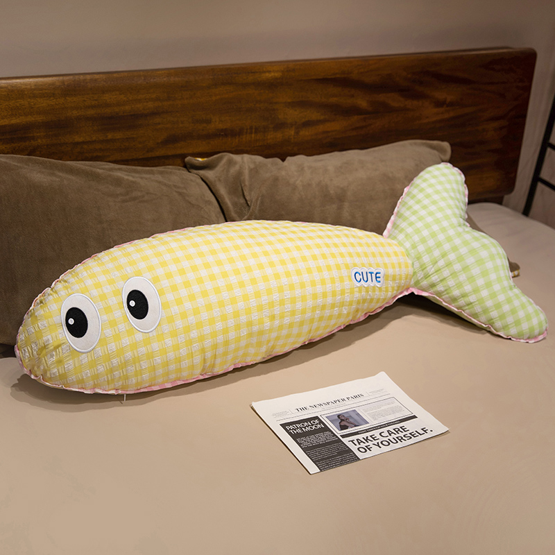 Almohada Larga de Peluche de Algodón y Algodón PP, Decorativa, para Cama y Hogar