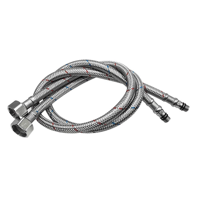 Плетеный шланг из нержавеющей стали с одной головкой шланг для впуска воды шланг для холодной и горячей воды заостренный шланг кран для впуска воды