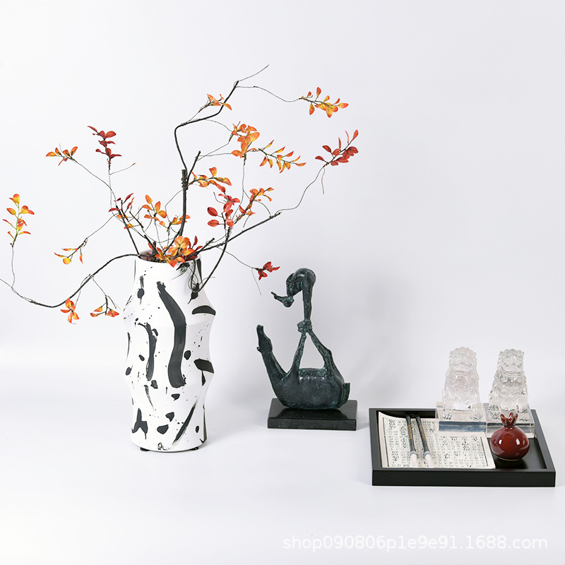 New Chinese Style Soft Suit Combination with Decorations Home Living Room Hallway Office Ink Painting Flower Ornaments New Chinese Style Soft Suit Combination with Decorations Home Living Room Hallway Office Ink Painting Flower Ornaments