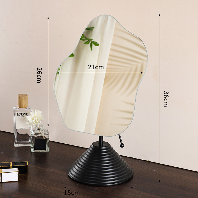 Iron Art Studio Espejo de arte irregular Escritorio de dormitorio de estudiantes Espejo de tocador de una cara Nube Espejo de maquillaje de forma especial