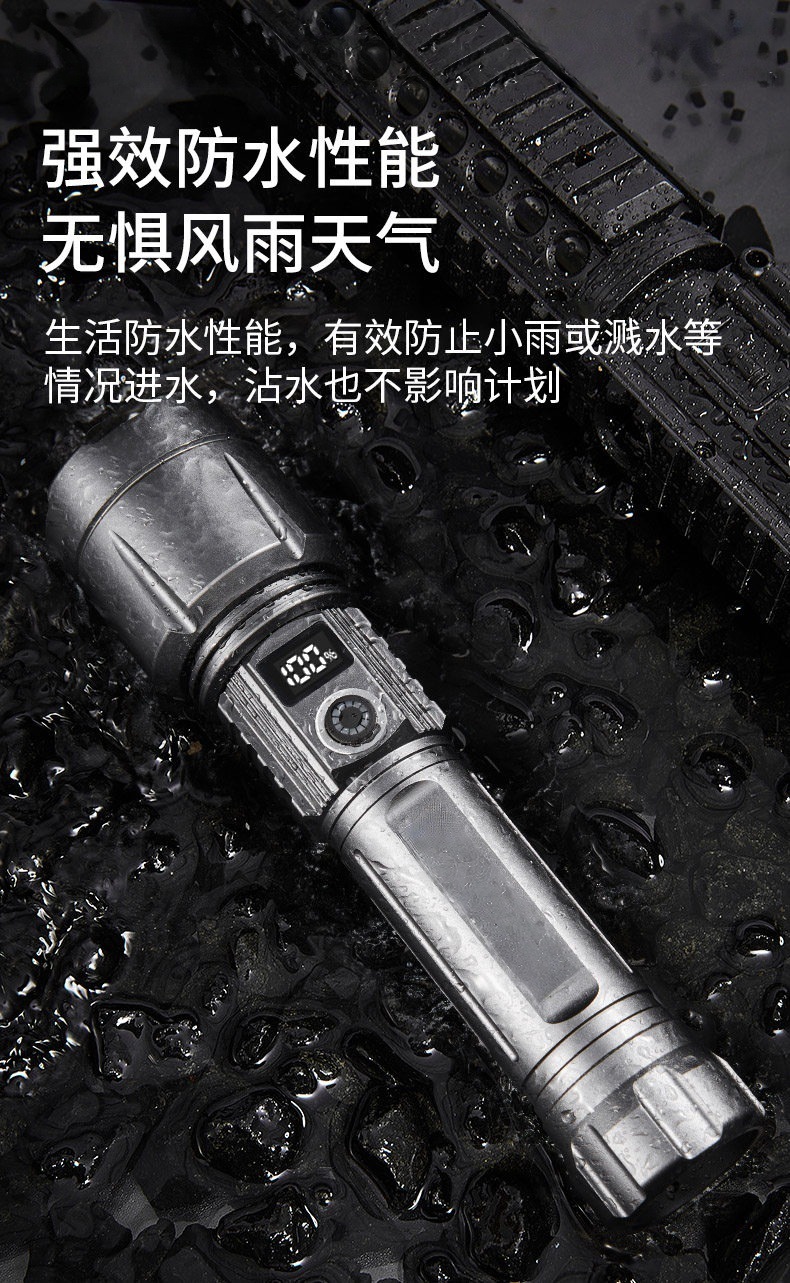 Flashlight with Strong Light, Rechargeable, Outdoor Use, Ultra-Bright, Long-Range, 2026 New Model, Large Capacity, Laser, Ultra-Long Battery Life