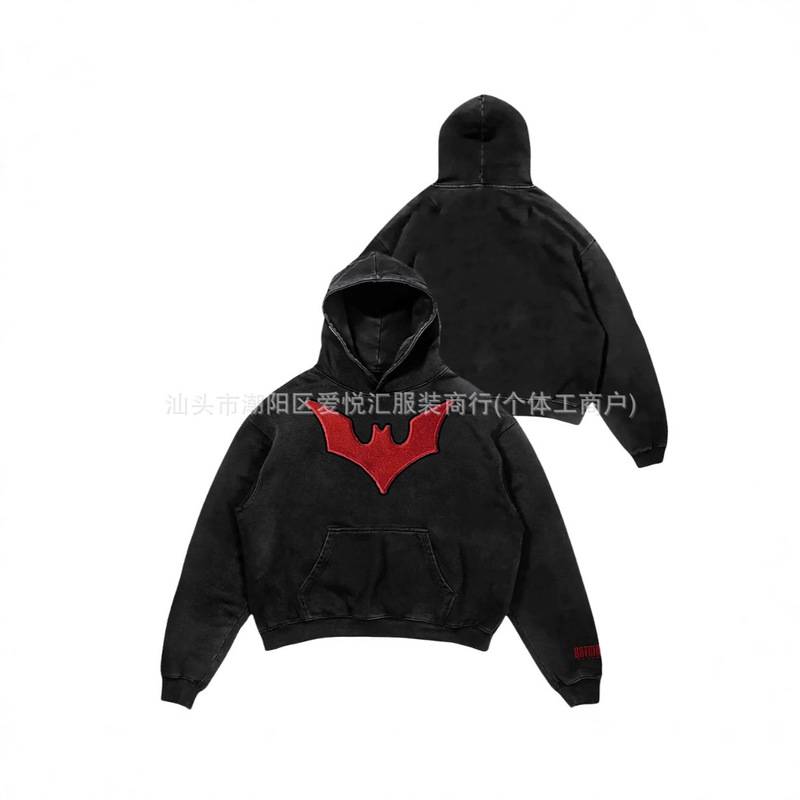 Fashion Trend American Retro Washed Printed Long-Sleeve Shirt Loose Versatile Casual High-End Sweatshirt for Men
