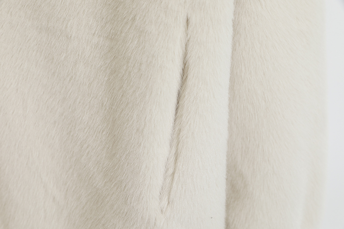 Women's Clothing new women's white stand collar thickened mink coat Winter mid length temperament fur coat for women_voghion.com
