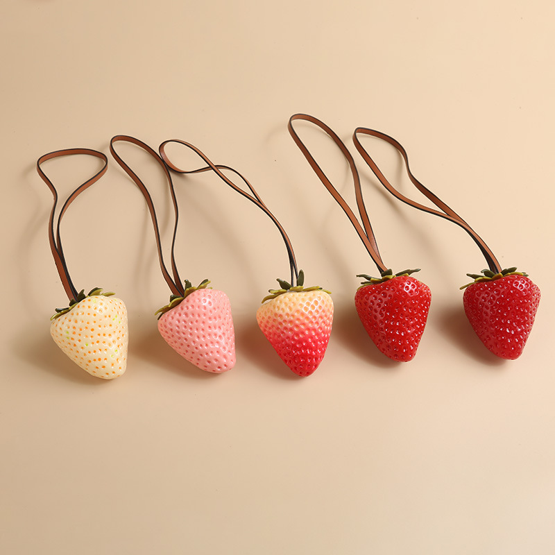 Strawberry Bag Pendant 3D Resin Cute Keychain Accessory Bag Decoration Factory Supply Strawberry Bag Pendant 3D Resin Cute Keychain Accessory Bag Decoration Factory Supply