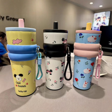 跨境双层不锈钢汽车杯高颜值冰霸保温杯跨境批发手提绳吸管水杯