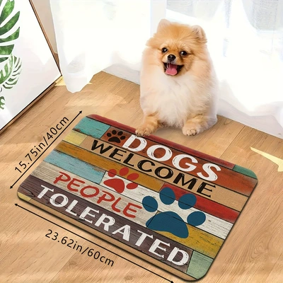 Flannel Shein Dog Paw Floor Mat Bathroom Floor Mat Entrance Door Mat Bathroom Absorbent Foot Mat Dropshipping (Avtomobil döşəmə paspasları) - 0yus5cty-1-4060cm-skin-friendly-flannel-dot-plastic-bottom