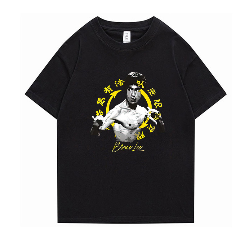 【Cross-Border European Size】Bruce Lee Japanese Anime Amazon Cross-Border Short-Sleeve T-Shirt for Men and Women