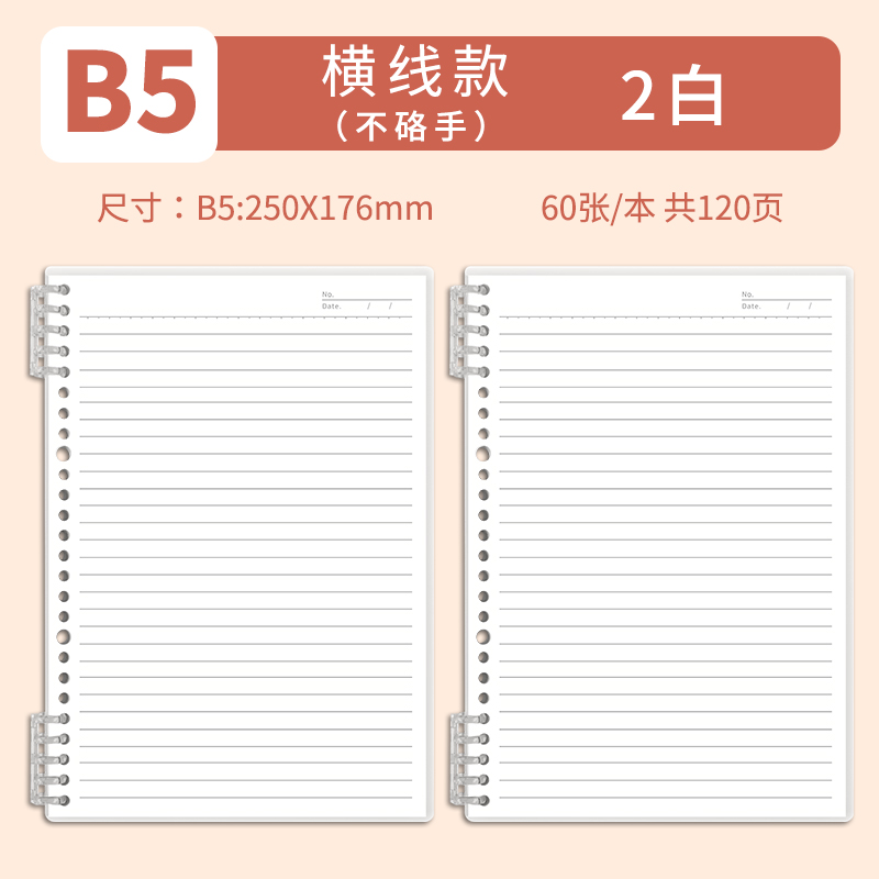 B5 • White • Horizontal Line • 2 books