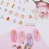 Metal Japanese nail decoration for manicure, triangular beads from pearl, fake nails, new collection, wholesale