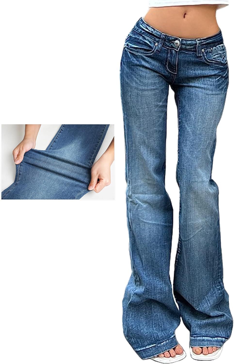 Vaqueros acampanados mujer estilo vintage corte slim denim_voghion.com