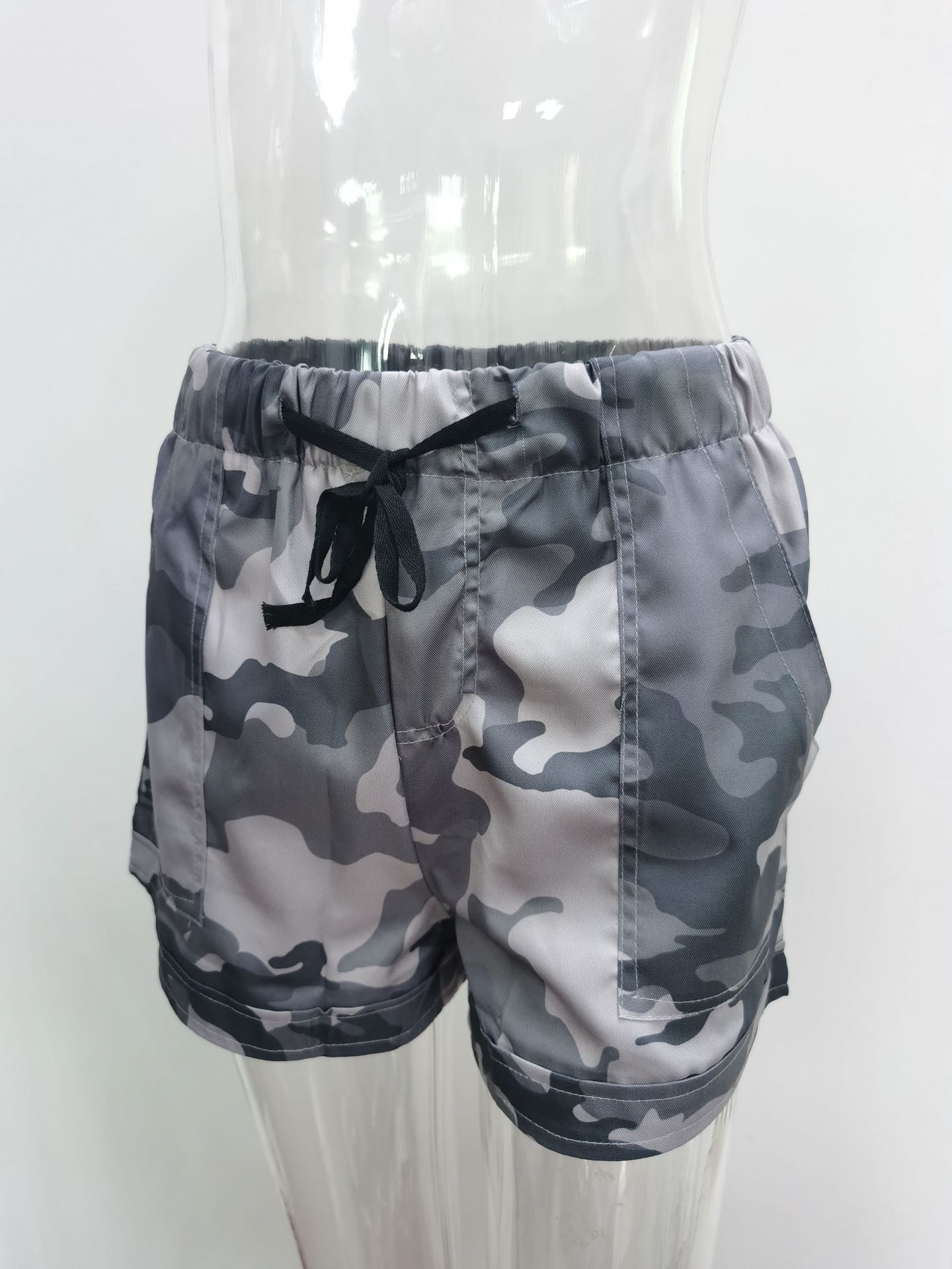 Women's Clothing Casual High-Waisted Shorts Summer Tie Belt Loose Wide Leg Pants_ecoleips.com