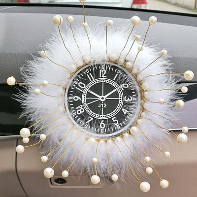 Car interior pearl car anti-slip Anti-slip mat - pearl-tea-flower-pad-clock